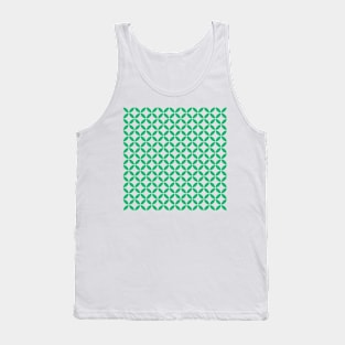 Retro Circles and Diamonds Green 4 Tank Top